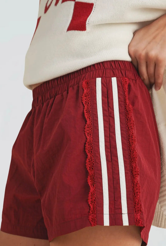 Crimson Lace Shorts